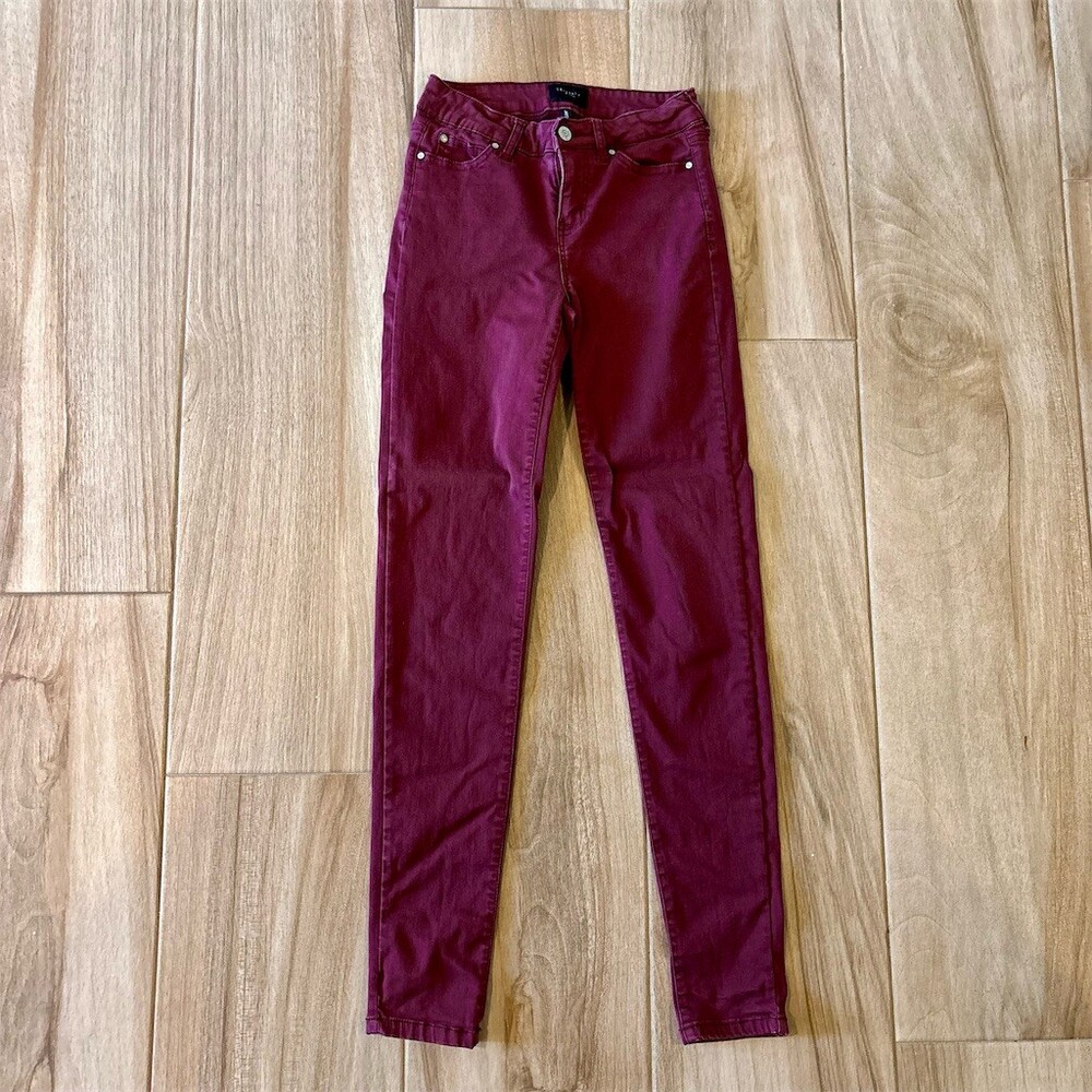 Celebrity Pink Jayden Skinny Jeans Womens Juniors 1/25 Burgundy Red